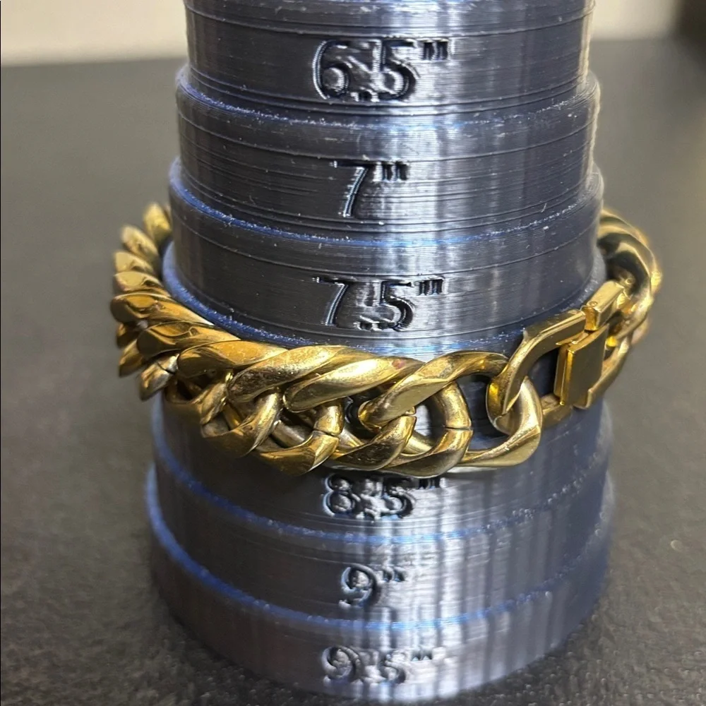 Chunky Stainless Steel Gold Tone Cuban Link Bracelet Unisex
